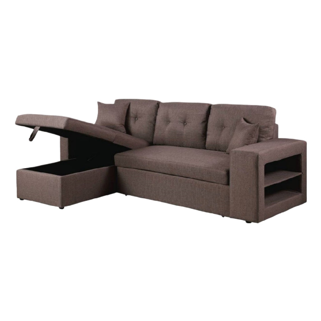 Canapé convertible avec rangement pour salon en tissu - 200 x 90 x 85